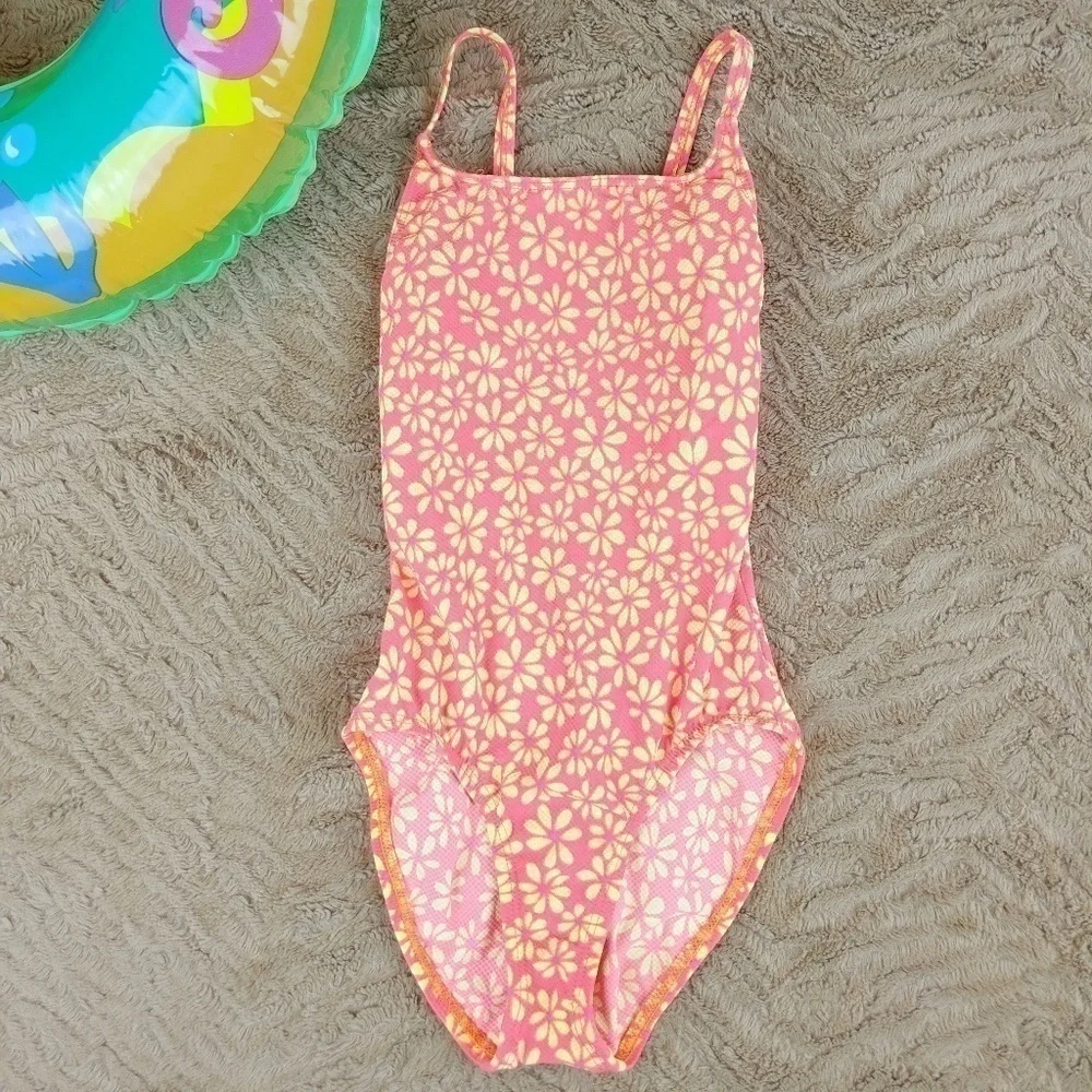 OP Ocean Pacific Orange/Yellow‎ Flower swimsuit